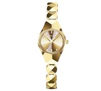 RORIOS Montre Femme Élégante Ornée de Cristaux Bracelet Géométrique 30m Imperméable Quarz Léger pour Mode Alltag & Soirées Or