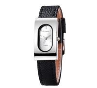 RORIOS Montre Femme Élégante Rectangulaire Boîtier Fin Bracelet Cuir Montres Analogique Quartz Résistante à l’Eau Accessoire Mode Blanc argenté