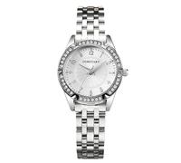 RORIOS Montre Femme en Acier Inoxydable avec Strass Montres à Quartz Analogique de Mode Pièce d'Horlogerie Élégante et Casual pour Usage Quotidien & Cadeau Argent