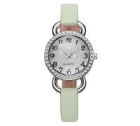 RORIOS Montre Femme en Cuir de Mode Cadran Numérique Incrusté Strass Multicolore Essentiel pour Casual & Soirée Vert