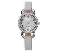 RORIOS Montre Femme en Cuir de Mode Cadran Numérique Incrusté Strass Multicolore Essentiel pour Casual & Soirée Gris