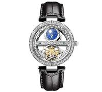 RORIOS Montre Femme Mécanique Automatique Femme Montre Bracelet en Cuir véritable Remontoir Automatique Dames Montres