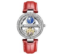 RORIOS Montre Femme Mécanique Automatique Femme Montre Bracelet en Cuir véritable Remontoir Automatique Dames Montres