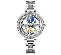 RORIOS Montre Femme Mécanique Automatique Femme Montre Bracelet en Cuir véritable Remontoir Automatique Dames Montres