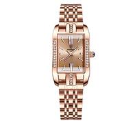 RORIOS Montre Femme Mode Rectangle Montre Analogique à Quartz Montre avec Bracelet en Acier Inoxydable Diamant Montre pour Filles Femmes