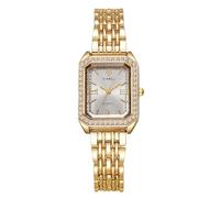 RORIOS Montre Femme Quartz- Montres À la Mode avec Cadran Carré Or et Bracelet Métallique pour Vie Quotidienne & Fête Blanc