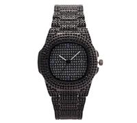 RORIOS Montre Femme Strass Montres en Acier Inoxydable avec Date & 30m Étanche Tendance Féminine pour Fête & Quotidien Noir A