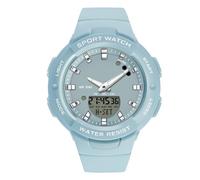 RORIOS Montre Filles Électronique Montre Bracelet de Poignet Digitale Quartz Montre Dames Simple Montre Résine Multifonction Militaire pour Femmes Étanche Bleu