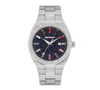 RORIOS Montre Homme Analogique Quartz Etanche Lumineuses Watches Grand Cadran Classique Wristwatch Mode Affaires Montres Bracelet en Acier Inoxydable élégant pour Hommes Blanc