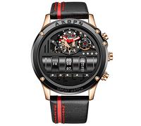 RORIOS Montre Homme Analogique Quartz Montres Bracelet en Cuir Étanche Casual Sport Montres Lumineux Business Montres pour Hommes