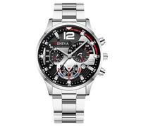 RORIOS Montre Homme Chronographe Bracelet en Acier Inoxydable Élégant pour Quotidien/Travail/Outdoor Quarz Montres Argent