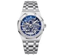 RORIOS Montre Homme Mécanique Automatique Lumineuse Avec Bracelet en Acier Inoxydable - Décontractée Squelette