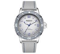 RORIOS Montre Homme Mode Chronographe Leather Etanche Analogique Quartz Lumineuses Grand Cadran Sport Classique Montres Wristwatch Gris