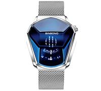 RORIOS Montre Homme Quartz Analogique Montre créatif Montres Bracelet pour Homme en Mesh Acier Inoxydable Sportif Montre Homme