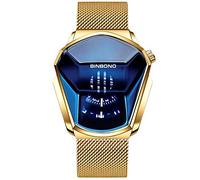 RORIOS Montre Homme Quartz Analogique Montre créatif Montres Bracelet pour Homme en Mesh Acier Inoxydable Sportif Montre Homme