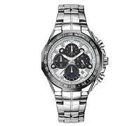 RORIOS Montre Homme Quartz Analogique Montre Lumineux Chronographe Montres avec Calendrie Acier Inoxydable Sangle Cadran Classique Montre Homme, Noir Blanc, Bracelet