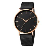 RORIOS Montre Homme Quartz Bracelet en Acier Inoxydable Maille Élégant Minimaliste Étanche Plusieurs Couleurs pour Quotidien/Bureau/Rendez-Vous Or Rose Noir