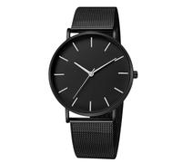 RORIOS Montre Homme Quartz Bracelet en Acier Inoxydable Maille Élégant Minimaliste Étanche Plusieurs Couleurs pour Quotidien/Bureau/Rendez-Vous Noir B