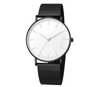 RORIOS Montre Homme Quartz Bracelet en Acier Inoxydable Maille Élégant Minimaliste Étanche Plusieurs Couleurs pour Quotidien/Bureau/Rendez-Vous Blanc Noir