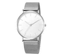 RORIOS Montre Homme Quartz Bracelet en Acier Inoxydable Maille Élégant Minimaliste Étanche Plusieurs Couleurs pour Quotidien/Bureau/Rendez-Vous Argent Blanc