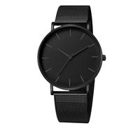 RORIOS Montre Homme Quartz Bracelet en Acier Inoxydable Maille Élégant Minimaliste Étanche Plusieurs Couleurs pour Quotidien/Bureau/Rendez-Vous Noir