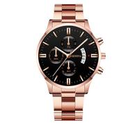 RORIOS Montre Homme Quartz Bracelet en Acier Inoxydable Plusieurs Couleurs Étanche à l'eau Quotidienne Léger Montres Casual Quotidienne pour Hommes Or Rose Noir A