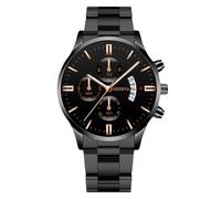 RORIOS Montre Homme Quartz Bracelet en Acier Inoxydable Plusieurs Couleurs Étanche à l'eau Quotidienne Léger Montres Casual Quotidienne pour Hommes Noir