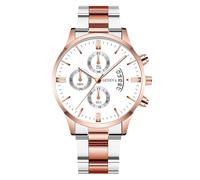 RORIOS Montre Homme Quartz Bracelet en Acier Inoxydable Plusieurs Couleurs Étanche à l'eau Quotidienne Léger Montres Casual Quotidienne pour Hommes Or Rose Blanc