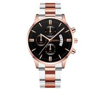 RORIOS Montre Homme Quartz Bracelet en Acier Inoxydable Plusieurs Couleurs Étanche à l'eau Quotidienne Léger Montres Casual Quotidienne pour Hommes Or Rose Noir