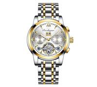 RORIOS Montre Homme Squelette Mécanique Automatique avec Bracelet en Acier Inoxydable Mode Imperméable Lumineuse