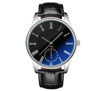 RORIOS Montre Homme Style Classique avec Chiffres Romains Cadran Noir & Bracelet en Cuir Montres à Quartz pour Bureau & Vie Quotidienne Noir
