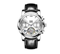 RORIOS Montre Hommes Lumineuse Squelette Mécanique Automatique avec Bracelet en Acier Inoxydable Mode Imperméable pour Hommes