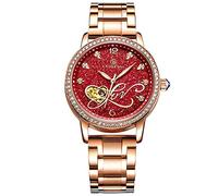 RORIOS Montre Mécanique Automatique Femme Lumineuses Montre Brillant Ciel étoilé Dial Acier Inoxydable Cadran en Diamant Simulé Bracelet Dames Montres