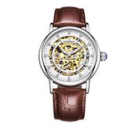 RORIOS Montre Mécanique Automatique Femme Lumineuses Montre Diamant Simulé Squelette Dames Montres, Noir A, Sangle