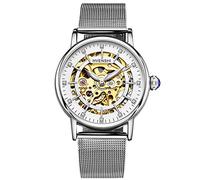 RORIOS Montre Mécanique Automatique Femme Lumineuses Montre Squelette Dial Acier Inoxydable Cadran Dames Montres