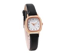RORIOS Montre Quartz Analogique Carré Montre avec Bracelet en Cuir étanche Watches Affichage Analogique Simple Classic pour Femme Noir