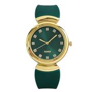 RORIOS Montre Quartz Femme avec Cadran Accentué Diamants Bracelet en Silicone Montres Casual Mode Étanche pour Usage Quotidien & Cadeau Vert