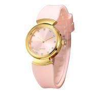 RORIOS Montre Quartz Femme avec Cadran Accentué Diamants Bracelet en Silicone Montres Casual Mode Étanche pour Usage Quotidien & Cadeau Rose