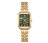 RORIOS Montre Rectangle Femme Montres Bracelet en Acier Inoxydable Watch à Quartz pour Le Port Quotidien et Cadeau Or Vert