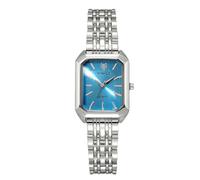 RORIOS Montre Rectangle Femme Montres Bracelet en Acier Inoxydable Watch à Quartz pour Le Port Quotidien et Cadeau Argent Bleu