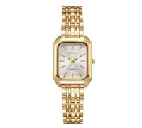 RORIOS Montre Rectangle Femme Montres Bracelet en Acier Inoxydable Watch à Quartz pour Le Port Quotidien et Cadeau Or Blanc