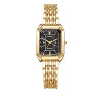 RORIOS Montre Rectangulaire Femme Montres Bracelet en Acier Inoxydable de Mode Watch à Quartz Robe Élégante et Décontractée Or Noir