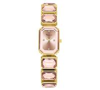 RORIOS Montre Rectangulaire pour Femme au Design de Niche Montres à Quartz avec Bracelet en Diamant étanche Convient aux Femmes Rose