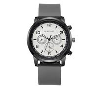 RORIOS Montre Sport Multifonction Homme Montres Casual à Bracelet en Silicone Watch Chronographe Classique pour Quotidien & Outdoor Gris