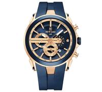 RORIOS Montre Sport pour Homme Multifonction Chronographe Décontractée Quartz Analogique avec Bracelet en Silicone Bleu