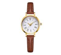 RORIOS Montre Vintage aux Chiffres Romains pour Femme Petite Montres Délicate avec Bracelet en Cuir Watches Quartz élégante pour Une Utilisation Quotidienne Marron café
