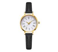 RORIOS Montre Vintage aux Chiffres Romains pour Femme Petite Montres Délicate avec Bracelet en Cuir Watches Quartz élégante pour Une Utilisation Quotidienne Noir