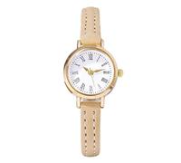 RORIOS Montre Vintage aux Chiffres Romains pour Femme Petite Montres Délicate avec Bracelet en Cuir Watches Quartz élégante pour Une Utilisation Quotidienne Beige