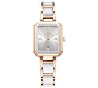 RORIOS Montres Affaires Dames Montre Analogique Quartz Montre De Poignet Classique Habillée Montre Semplice Carré pour Femmes Montre Bracelet Céramique Blanc