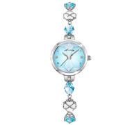 RORIOS Montres Analogique Quartz Femmes Élégant Diamant Montre De Poignet Bracelet Bijoux Montre Fille Strass Montre Dames Étanche Regarder Bleu Clair